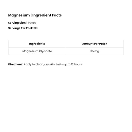 The Patch Remedy Magnesium Patch | Magnesium Glycinate | 30 Patches