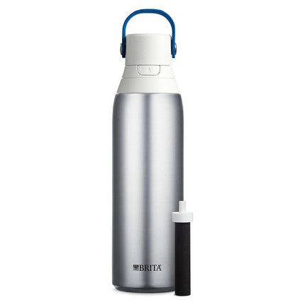 Botella de agua filtrada Brita con aislamiento y pajita, reutilizable, plástico sin BPA, Sea Glass, 768 ml