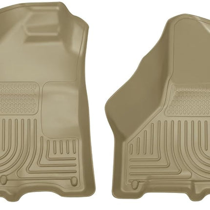 Alfombrillas Husky Liners Weatherbeater Series | Delanteras - Beige | 18003 | Se adapta a Dodge Ram 1500 Crew Cab 2009-2018, Dodge Ram 2500/3500 Crew Cab 2010-2018, Dodge Ram 1500 Classic Crew Cab 2019, 2 piezas