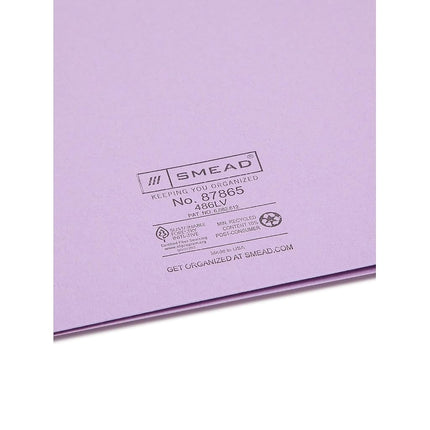 Smead Two-Pocket Heavyweight Folder, Letter Size, Lavender, 25 per Box (87865)