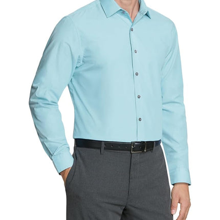 UNLISTED Men's Dress Shirt Solid, Light Blue, 17.5" Neck 37"-38" Sleeve