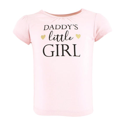 Hudson Baby Unisex Baby Short Sleeve T-shirts, Girl Daddy, 12-18 Months