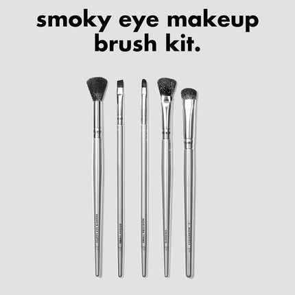 e.l.f. Smoky Eye Brush Kit, 5-Piece Make-up Brush Set for Creating a Smoky Eye Look, Apply & Blend Eyeshadow, Vegan & Cruelty-Free