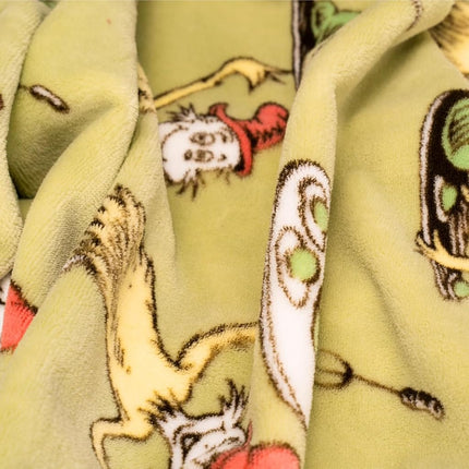 Green Eggs & Ham by Dr. Seuss Book Throw, Kids Super Soft Plush Cozy Throw Blanket, 60 in x 70 in, (Officially Licensed Product) by Franco