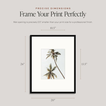 Americanflat 20x26 Picture Frame with Polished Plexiglass - Use as 11x14 Frame with Mat or 20x26 Frame Without Mat - Streamline Collection - Thin Picture Frame for Wall Display - Black