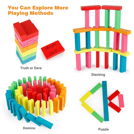 Coogam Wooden Blocks Stacking Game with Storage Bag for Toddlers