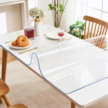 Small Square Transparent 14x14 Inch Clear Office Desk Blotter Mat Crytal Plastic Table Protector Cover Pad PVC Table Surface Proection Mat Pad Anti Scratch End Table Protector Waterproof Easy Clean