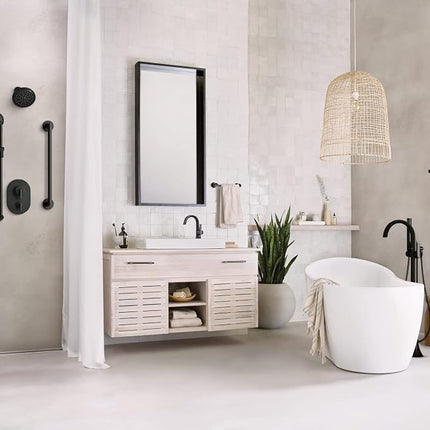 Moen A725WR Collection Round Drop Ell Handheld Shower Wall Connector, Matte Black, 0.5