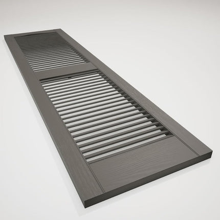 Ekena Millwork LL1C12X02400BD 12" W x 24" H Open Shutters with Center Slits Lifetime Vinyl Top with Fastener (Pair) Bordeaux