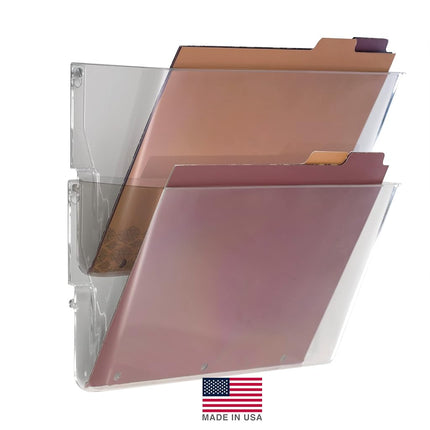 Officemate Wall File, Letter Size, Clear, 2 Pack (21404)