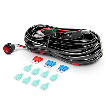 Nilight 4PCS 3Inch 42W LED Pods LED Cubes Upgraded Spot Flood Combo Beam Square Driving Light Backup Light Reverse Light Grill Mount Light with Wiring Harness Kit -4 Leads