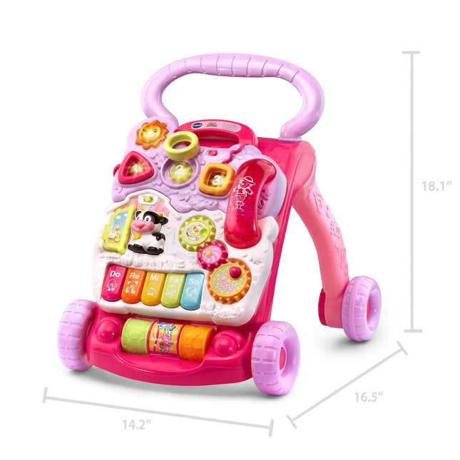 Andador de aprendizaje VTech Sit-to-Stand (embalaje sin frustraciones), rosa
