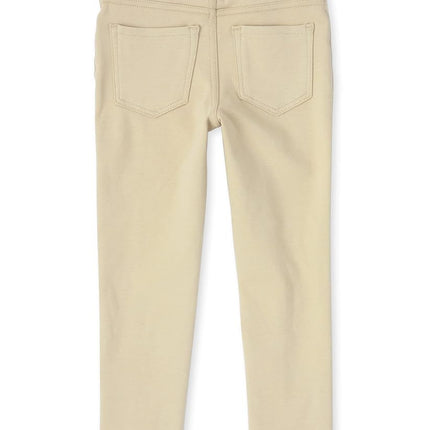 The Children's Place Jeggings de Ponte de Punto para Niña, Paquetes Múltiples, Paquete de 2 Color Arena, Talla 16 Delgada