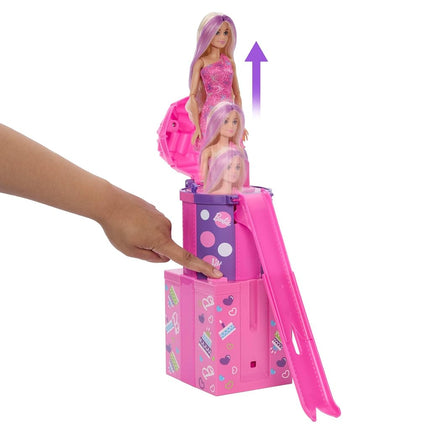 Barbie Rise & Surprise Doll & Accessories, Pet Birthday Series with 12 Surprises Including Slide & Color-Change Activity (Styles May Vary), JKF66