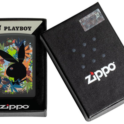 Zippo Playboy Rabbit Head Silhouette Black Matte Pocket Lighter