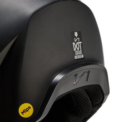 Fox Racing V1 Solid Helmet - Mips Technology, Ventilated, Removable Liner, True-to-Size Fit, Protection for MX & Off-Road, Matte Black, Size: M