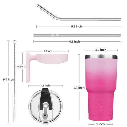 BJPKPK Tumbler with Handle 30oz Stainless Steel Insulated Tumbler Mugs with Lid and Straw for Women and Men,Sakura