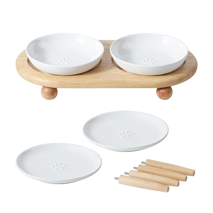 Havniva Raised Cat Bowls, Elevated Ceramic Cat Bow