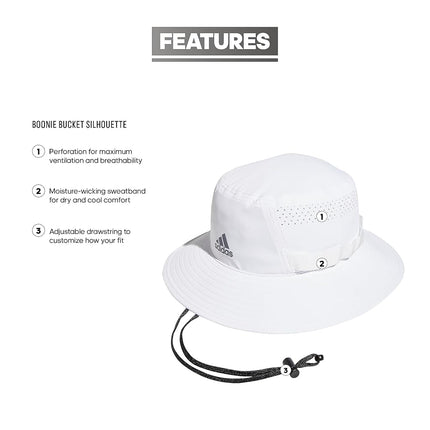 adidas Mens Victory Bucket Hat for Men – Athletic Sun Cap for Outdoors, White/Onix Grey/4.0, Large-X-Large
