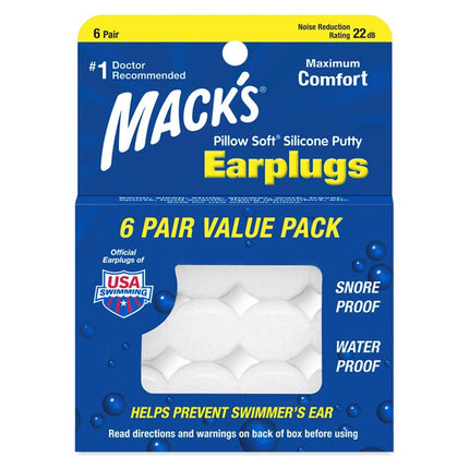 Mack's Pillow Soft Silicone Earplugs - 6 Pair, Val