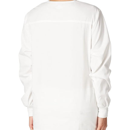 Dickies EDS Signature Scrubs for Women, Snap Front Scrub Jacket in Soft Brushed Poplin 86306, White, 5XL Plus