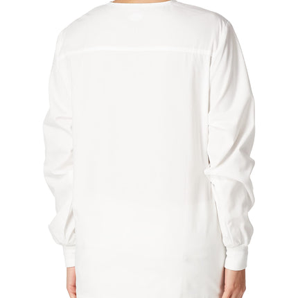 Dickies EDS Signature Scrubs for Women, Snap Front Scrub Jacket in Soft Brushed Poplin 86306, White, L
