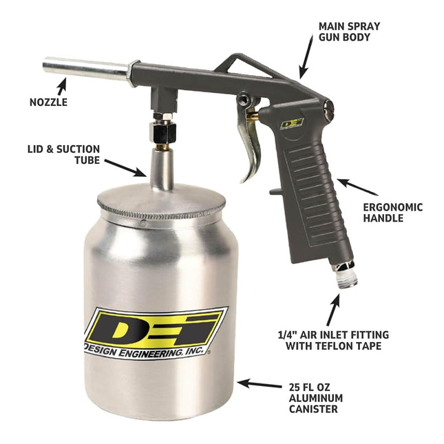 Design Engineering ATAC Spray Gun, Automotive Undercoating Spray Gun, Pneumatic Paint Sprayer, for Truck Bed Liner Coating, Rubberized Undercoat & More