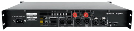 Amplificador Rockville D12 Clase D de 2 canales, 5000 W de pico / 1400 W RMS, ideal para sonido en vivo, audio profesional y DJs