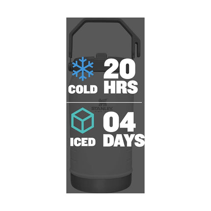 STANLEY IceFlow Gourde Isotherme en Acier Inoxydable avec Paille, Bouteille d'Eau Isotherme sous Vide pour la Maison et le Bureau, Gobelet Réutilisable avec Paille Anti-fuite, Polar, 1,9 L