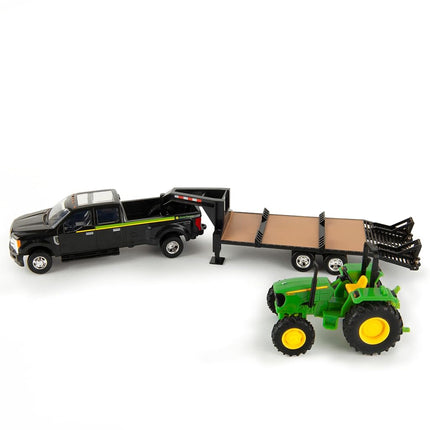 Camionnette Ford ERTL avec remorque à col de cygne et tracteur John Deere
