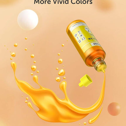 Hiipoo Sublimation Ink Refilled Bottles Work with C88 C88+ WF7710 ET2720 ET15000 ET2760 ET2750 ET4700 Inkjet Printers Heat Press Transfer on Mugs Plates T-Shirts Pillows Phone Case
