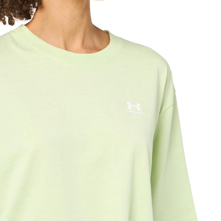 Under Armour Womens Boxy Crop Logo Short Sleeve T Shirt, (383) Retro Green / /, L