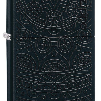 Zippo Swirl Pattern Lighter, Black Matte, One Size