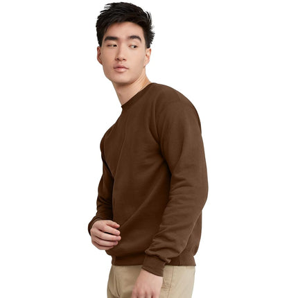 Hanes Men's Ecosmart Fleece Sweatshirt, Cotton-blend Pullover, Crewneck Sweatshirt for Men, 1 Or 2 Pack Available, Army Brown - 1 Pack, M