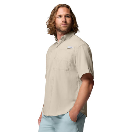 Camisa de manga corta Columbia PFG Tamiami II para hombre, color Fossil, 3X Tall