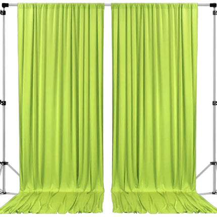 AK TRADING CO. 10 feet x 10 feet Light Green Polyester Backdrop Drapes Curtains Panels with Rod Pockets - Wedding Ceremony Party Home Window Decorations, 5FT x 10FT