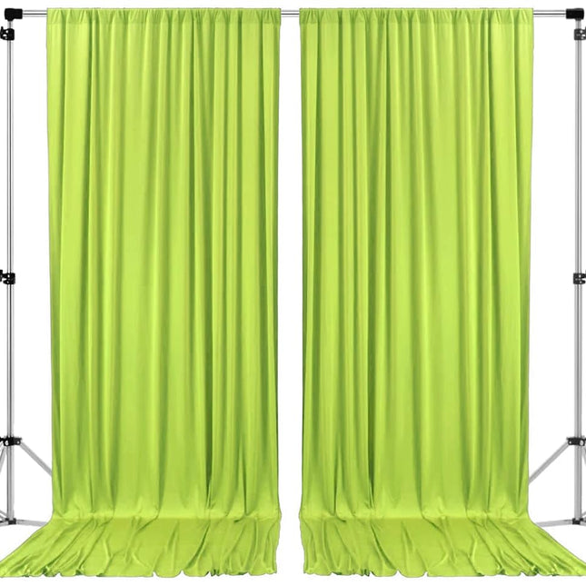 AK TRADING CO. 10 feet x 10 feet Light Green Polyester Backdrop Drapes Curtains Panels with Rod Pockets - Wedding Ceremony Party Home Window Decorations, 5FT x 10FT