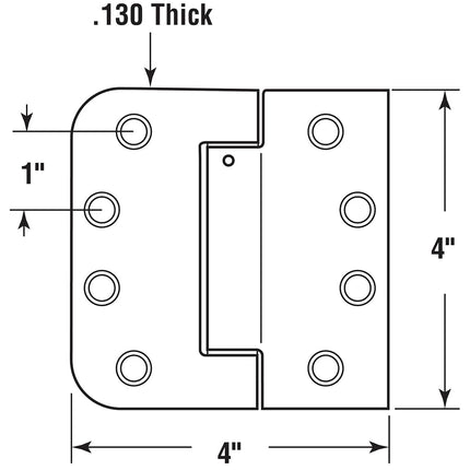 PRIME-LINE U 1159363 Door Hinge, Satin Brass