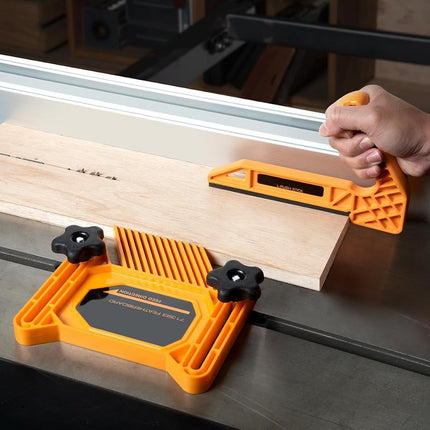 POWERTEC 71555V Universal Featherboard and L-Shaped Table Saw Push Stick Woodworking Safety Kit, 1 Set (2-Pcs)