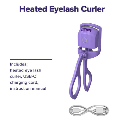 Plum Beauty Lash Lift Off Heated Eyelash Curler – USB-C Rechargeable Electric Eye Lash Curler with 2 Temperature Settings – Long-Lasting, No-Pinch Lash Lift for Effortless, Wide-Awake Eyes