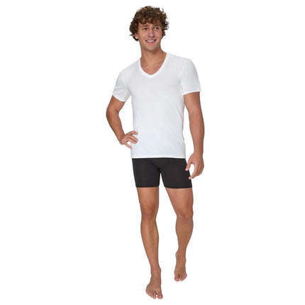 Hanes Men's Undershirt, Underarm Sweat Blocking Tee, White V-Neck T-Shirt, 3-Pack, White, Medium