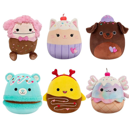 Squishmallows 2025 Valentine Squad B Bear Axolotl Shark 5" Mini Plush Doll (Set of 6)