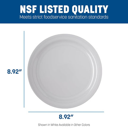 Carlisle FoodService Products Kingline Plastic Dinner Plate, Melamine Plate for Catering, Restaurants, 9 Inches, Black, (Pack of 48)