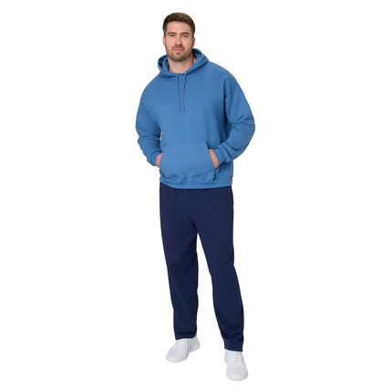 Hanes Men's EcoSmart Hoodie, Midweight Fleece, Pullover Hooded Sweatshirt, Denim Blue, L