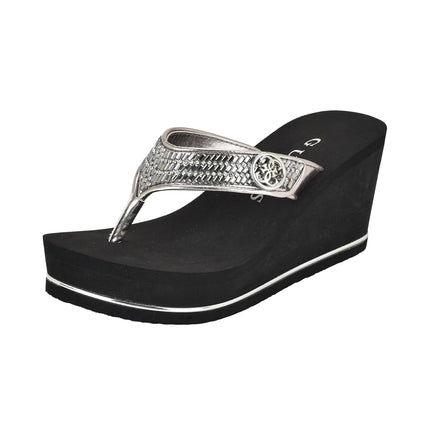 GUESS Women's Sarraly Flip-Flop, Pewter 179, 6.5 U