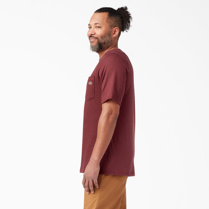 Camiseta de manga corta con bolsillo, Dickies, para hombre, con tecnología de enfriamiento, rojo caña, talla grande