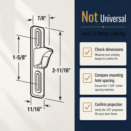 Prime-Line Products E 2040 Sliding Door Keeper, 3/4-Inch Wide, Zinc Plated Diecast