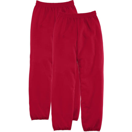 Hanes Men's EcoSmart Fleece Sweatpant, Deep Red, Small (Pack of 2)