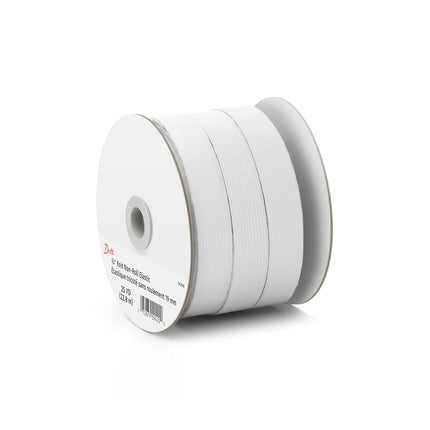 Dritz 9422W Non-Roll Knit Elastic, White, 3/4-Inch by 25-Yard