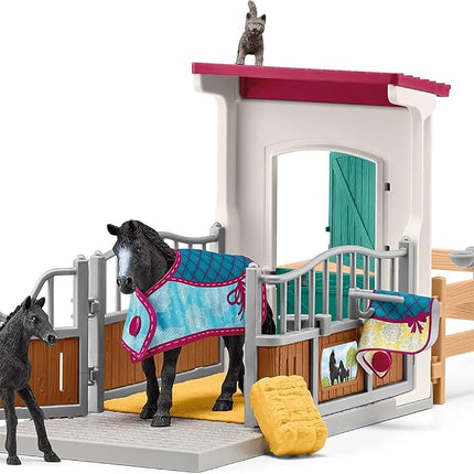 Schleich Horse Club - 34Pc Horse Stall With Mare And Foal - Kids 5+ | 42611